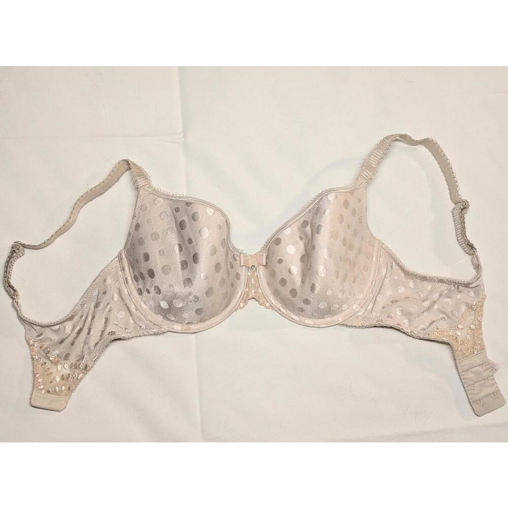 Wacoal 30DD Padded Wired Bra Nude Polka Dots EUC